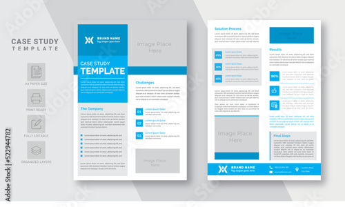 Case study template with creative concept blue variation for the purpose of business promote | Case Study Booklet | Easy Editable & Customize