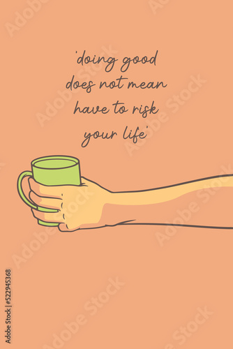 hand holding cup motivation...