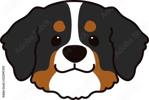 Simple and adorable Mountain Dog illustration front face