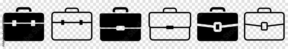 Vector briefcase icons. Collection illustration isolated on transparent ...