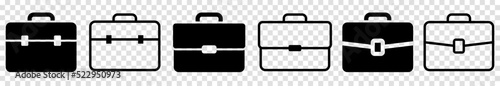 Vector briefcase icons. Collection illustration isolated on transparent background