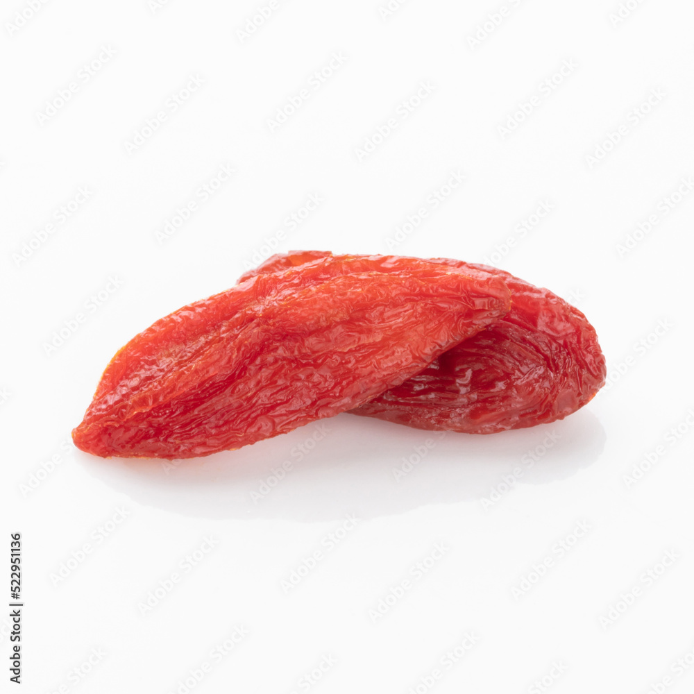 Goji berries isolated on white background.