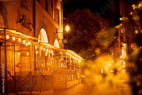 noche, alumbrado, ciudad, calle