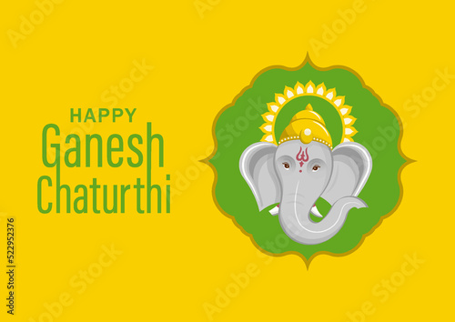Happy festival of Ganesh Chaturthi with gold lord Ganesha illustration