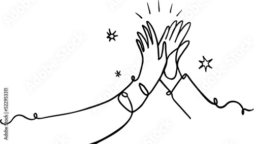 High Five Symbol Logo. Vector Illustration.