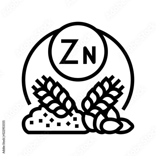 zn natural vitamin line icon vector. zn natural vitamin sign. isolated contour symbol black illustration