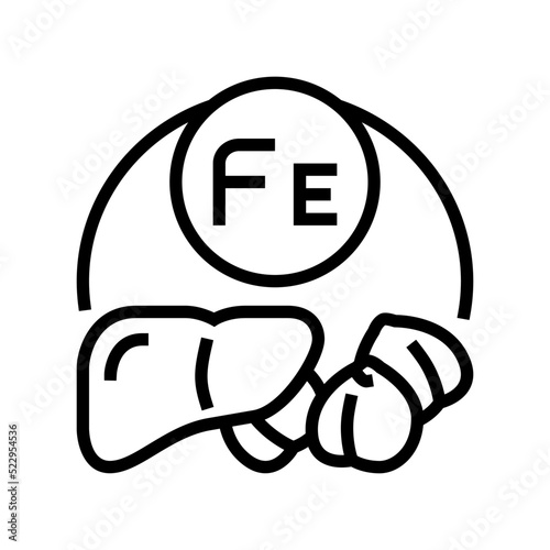 fe vitamin line icon vector. fe vitamin sign. isolated contour symbol black illustration