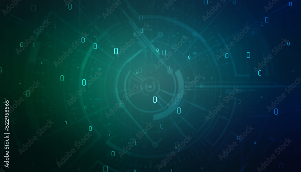 Obraz premium Binary Code Background, Digital Abstract technology background, flowing number one and zero text in binary code format in technology background. Internet Big data Concept