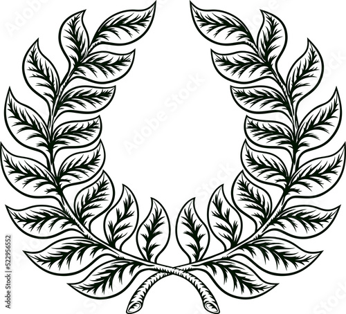 A laurel wreath hand drawn ...