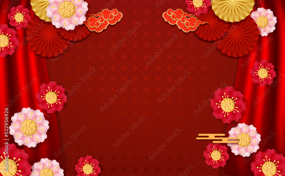 Postcard for Happy Chinese new year 2023,2024. chinese traditional. Chinese background of vector