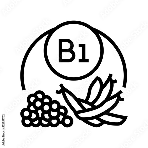 b1 vitamin line icon vector. b1 vitamin sign. isolated contour symbol black illustration