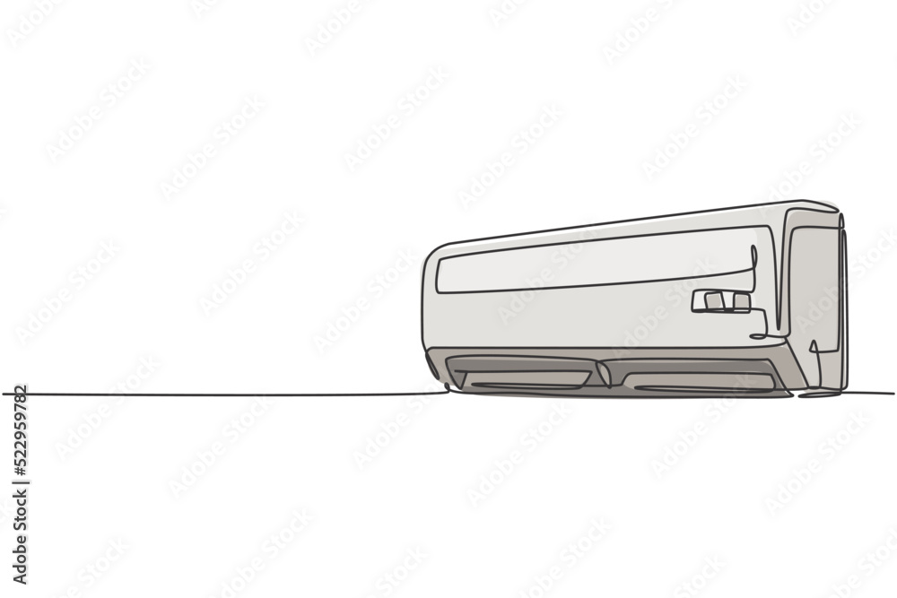 One single line drawing of wall air conditioner home appliance. Electricity household living room tools concept. Dynamic continuous line draw design graphic vector illustration One single line drawing of wall air conditioner home appliance. Electricity household living room tools concept. Dynamic continuous line draw design graphic vector illustration