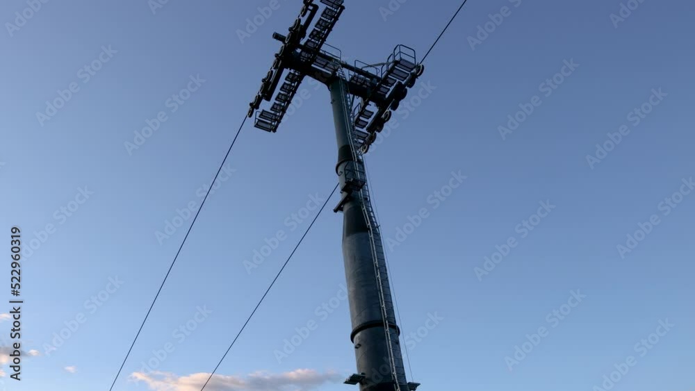 Ski lift in Szczyrk village, located in valley of Silesian Beskids mountains, Poland Ski lift in Szczyrk village, located in valley of Silesian Beskids mountains, Poland