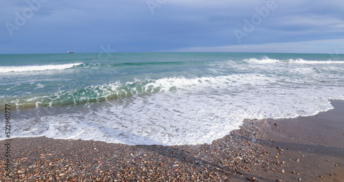 Waves on the beach in Valencia, Spain