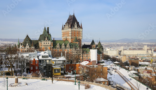 Winter view of Château Frontenac in Quebec City