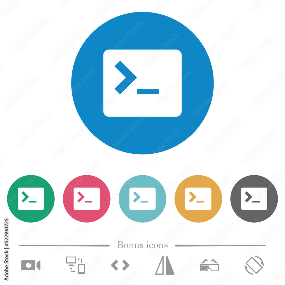 Command terminal flat round icons Command terminal flat round icons
