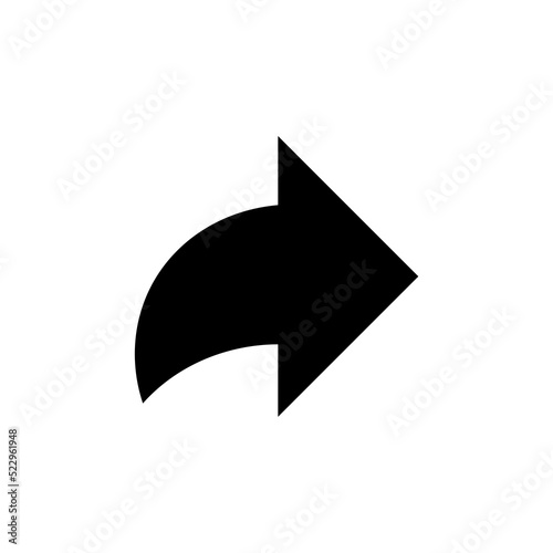 Right arrow Icon isolated on white