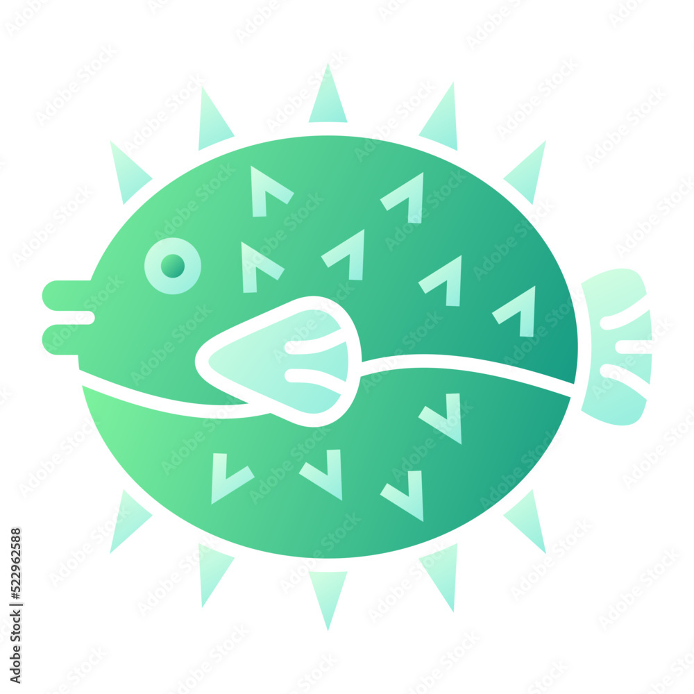 Obraz premium Puffer Fish Icon