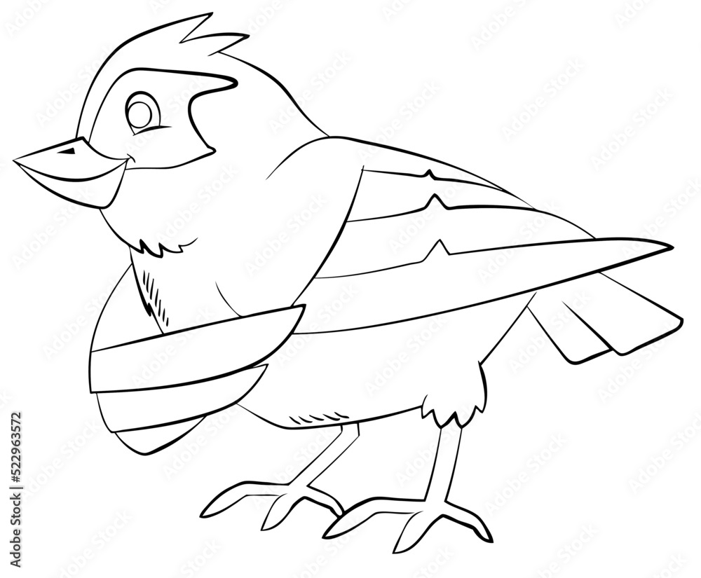 Cartoon Bird For Coloring Page Stock Vector Adobe Stock
