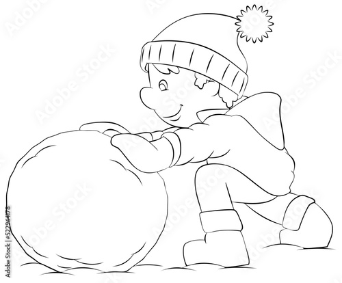 Cartoon boy for coloring page.
