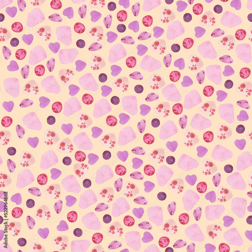 Ðattern of pink and purple spots on a nude background Ðattern of pink and purple spots on a nude background