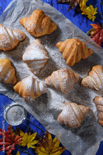 croissants with white sugar