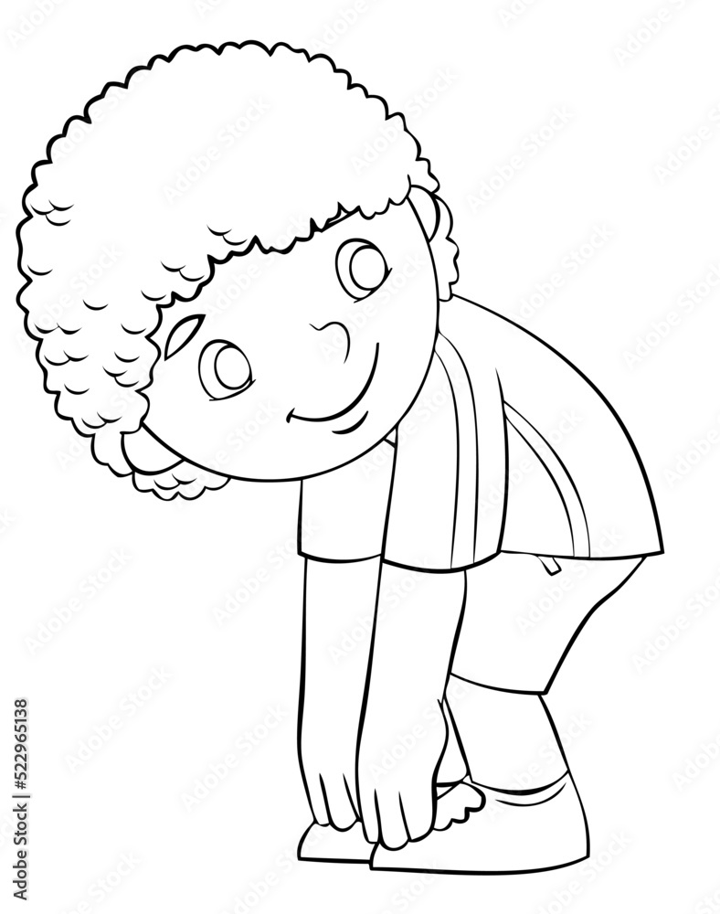 Obraz premium Cartoon boy for coloring page.