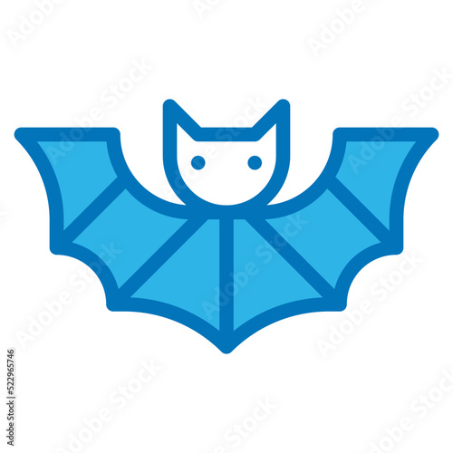 Bat vampire dracula animal halloween - blue icon
