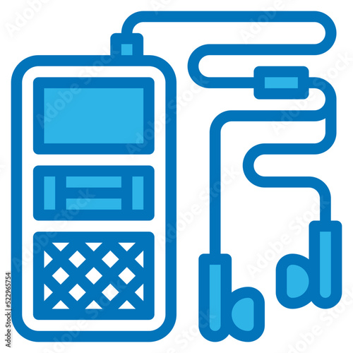 Audio recorder microphone device news multimedia - blue icon