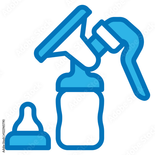 Breast pump,milk,feeding,baby,accessories - blue icon