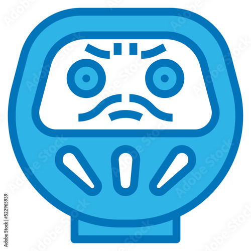 Daruma doll japan japaneses - blue icon