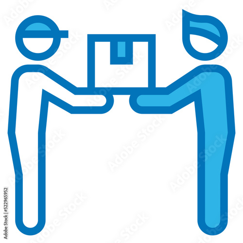 Delivery package purchase send ecommerce - blue icon