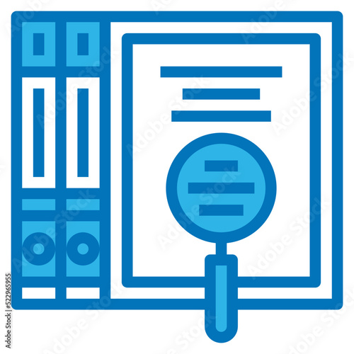 Encyclopedia books search scan multimedia - blue icon