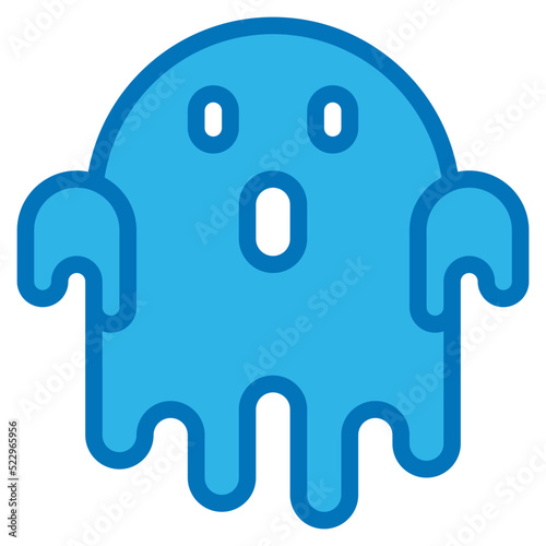 Ghost spirit spooky scary halloween - blue icon