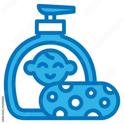 Soap,sponge,bath,baby,accessories - blue icon