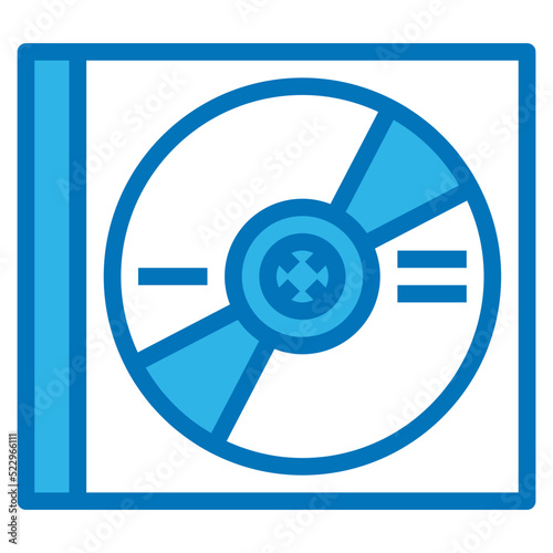 Optical disk dvd cd blue ray multimedia - blue icon