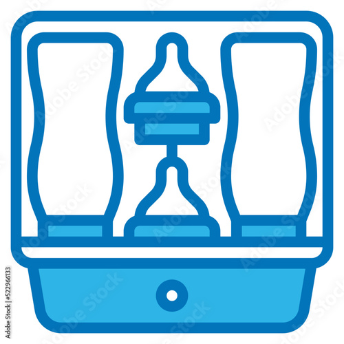 Steriliser,steam,bottle,baby,accessories - blue icon