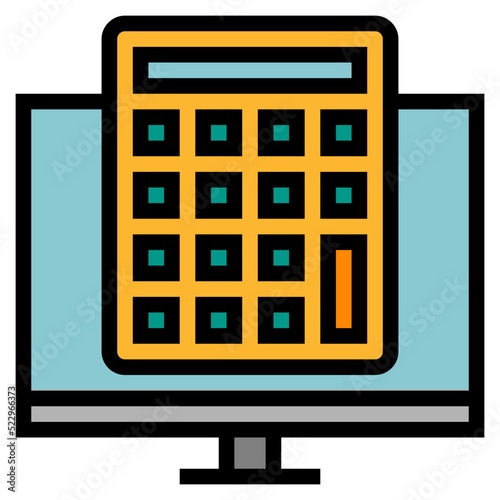 Calculator computer profits merchant ecommerce - filled outline icon