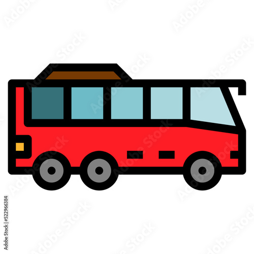 Bus transportation public shutter - filled outline icon