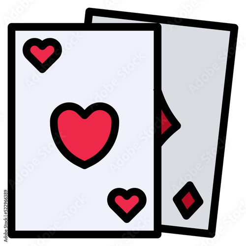 Cards casino gambling poker - filled outline icon
