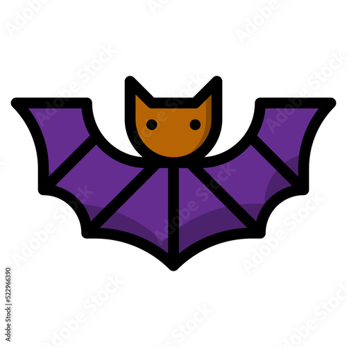 Bat vampire dracula animal halloween - filled outline icon