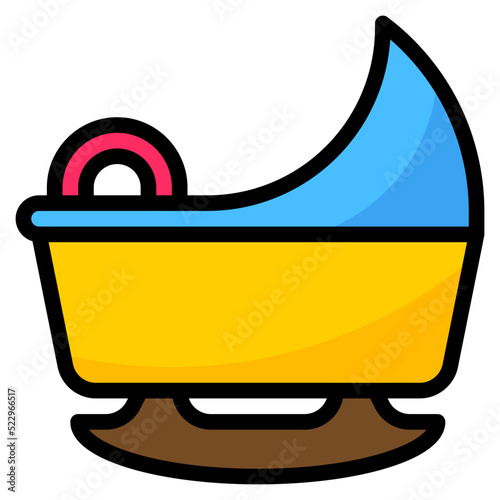 Cradle,bassinet,sleep,baby,accessories - filled outline icon