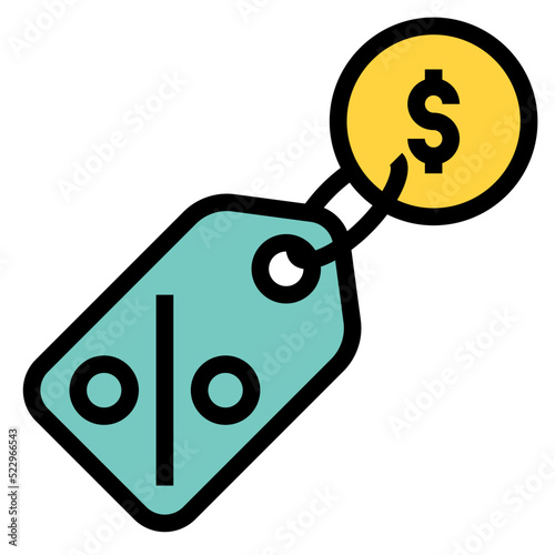 Commission tax vat income - filled outline icon