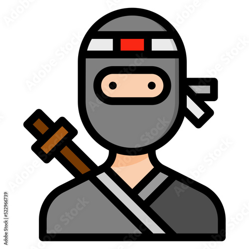 Ninja assassin thief avatar japan - filled outline icon