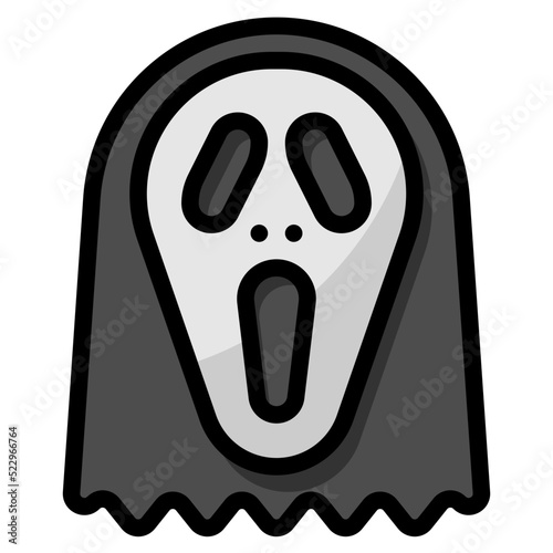 Mask ghost scream hallow halloween - filled outline icon