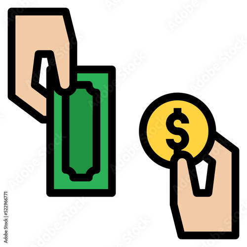 Money exchange trade give - filled outline icon