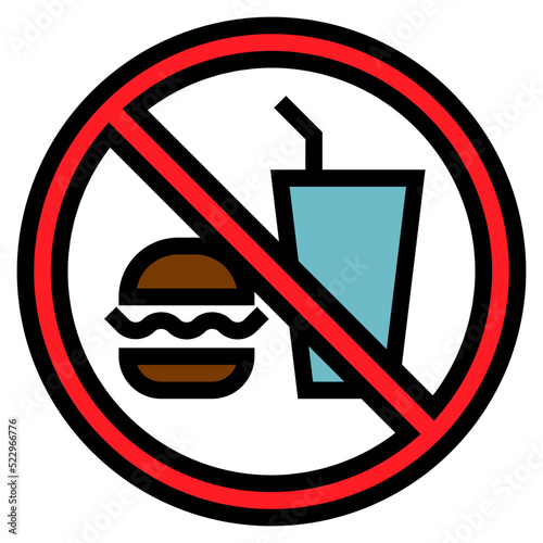 No food drink transportation - filled outline icon