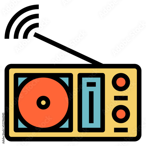 Radio music song listen multimedia - filled outline icon