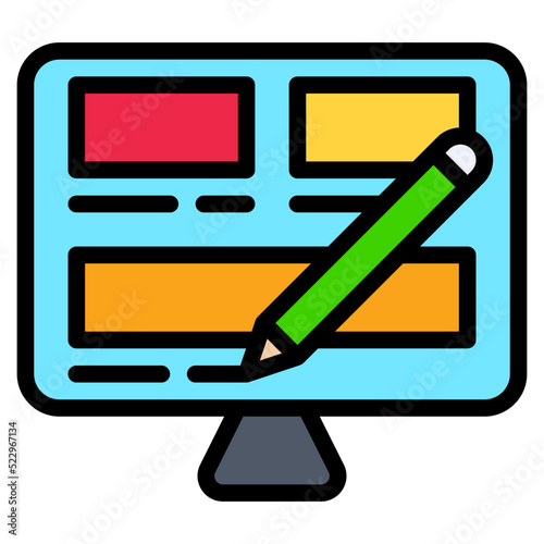 Web design computer graphic edit - filled outline icon