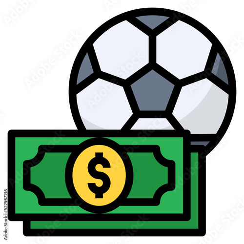 Soccer ball betting sport gambling - filled outline icon